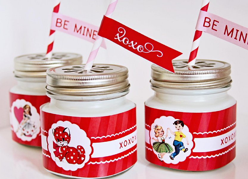 Vintage Valentine Water Bottle Labels