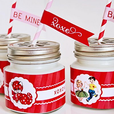 Vintage Valentine Water Bottle Labels