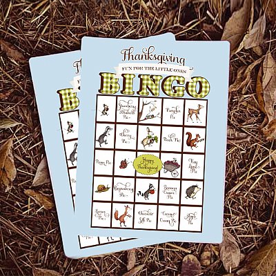 Through the Woods Thanksgiving Bingo Game